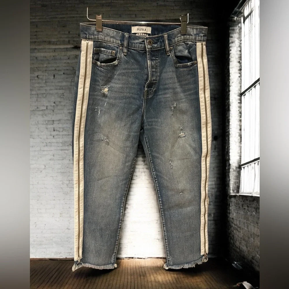 PISTOLA Charlie Side Zip Straight‎ Leg Jeans 28 - Picture 2 of 13